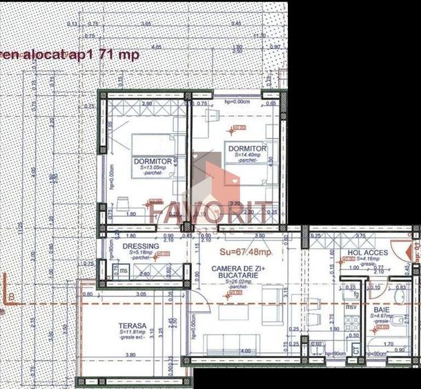 Cu gradina proprie 71mp. . Zona Cora . Finisat la cheie - 11