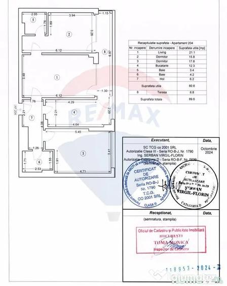 Apartament cu 3 camere decomandat în Central
