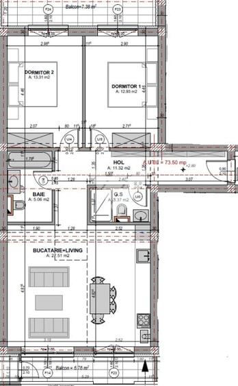 Apartament cu 3 camere decomandat în Mihai Viteazul