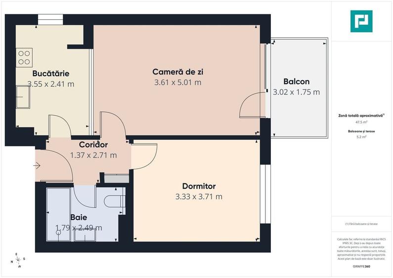 Apartament cu 2 camere în Aviației