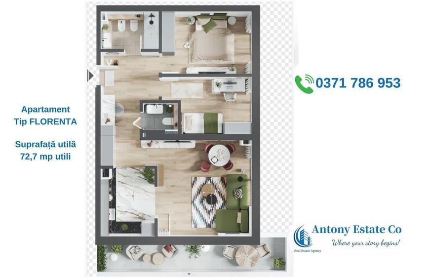 Antony Estate | Apartamente noi 3 camere - pret dezvoltator, Iosia - 1
