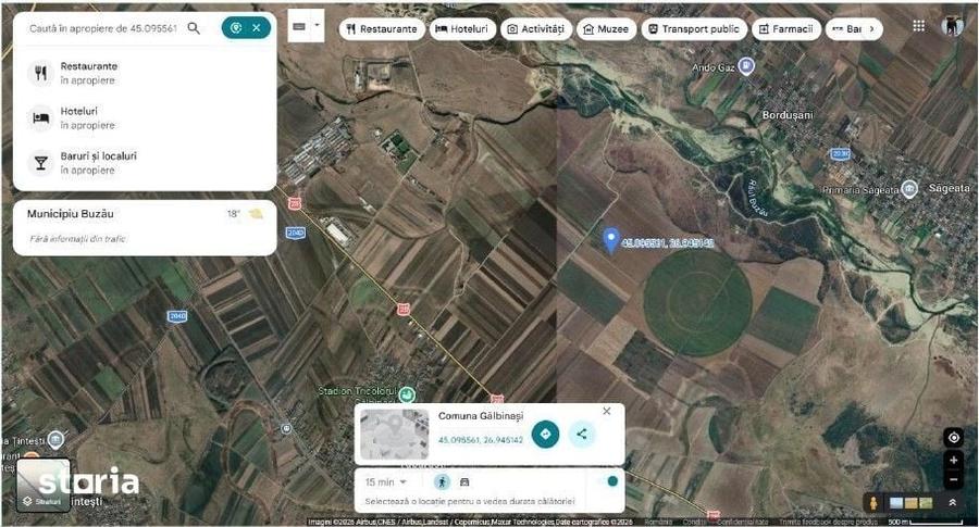 Teren de 5000 mp, în Gălbinași