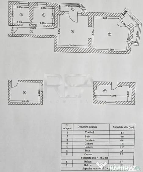 Apartament cu 2 camere semidecomandat în Dudești