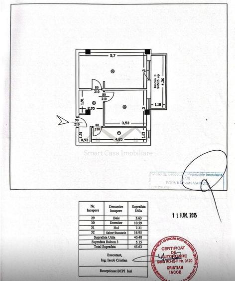 Apartament cu 2 camere decomandat în Lunca Cetățuii