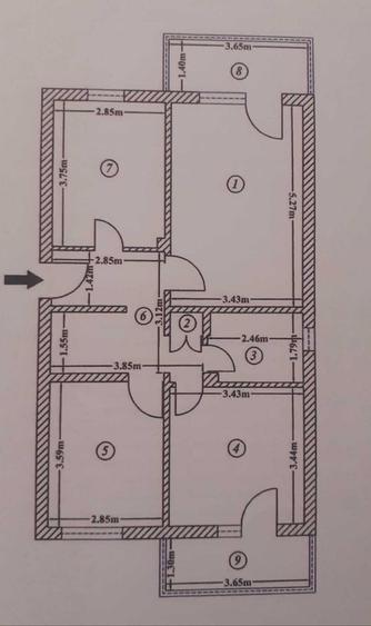 Apartament cu 3 camere decomandat în Berca