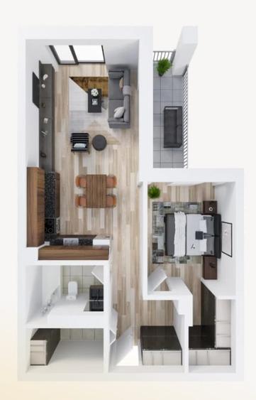 Apartament cu 2 camere decomandat în Cetății