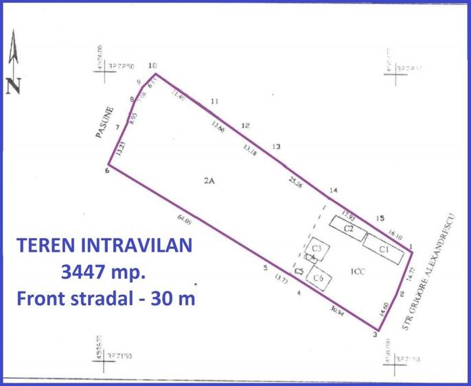 Teren Construcții intravilan de 3447 mp, în Central