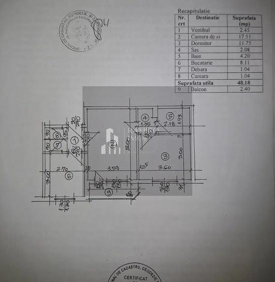 Apartament cu 2 camere semidecomandat în Moșilor