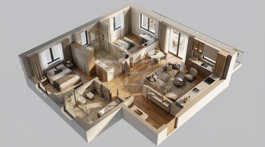 Apartament cu 3 camere semidecomandat în Universitate