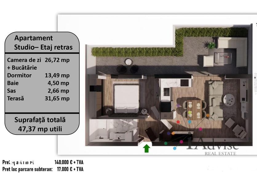 Apartament cu 2 camere în Centrul Istoric