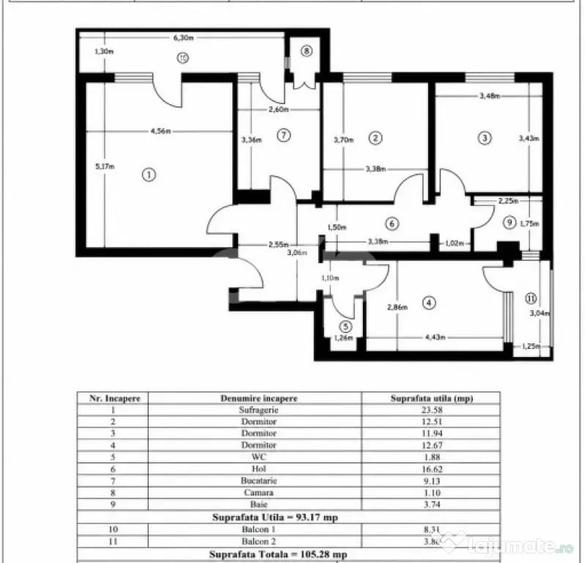 Apartament cu 4 camere decomandat în Ultracentral