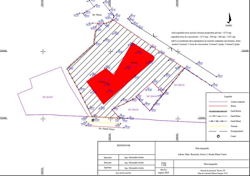 Teren Construcții intravilan de 540 mp, în Unirii