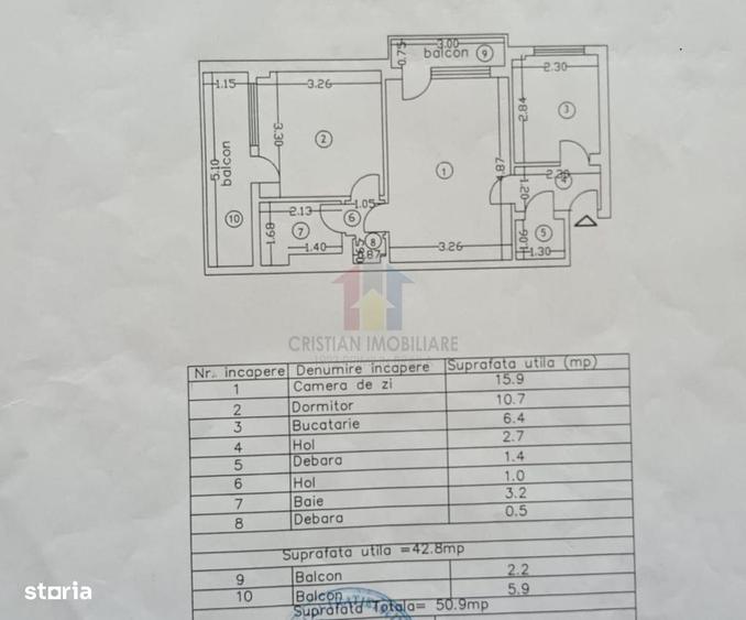 Apartament cu 2 camere în Hristo Botev