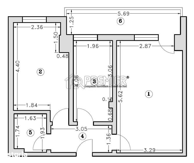 Apartament 2 camere, 52 mp, zona Aparatorii Patriei I Demisol I Loc - 6