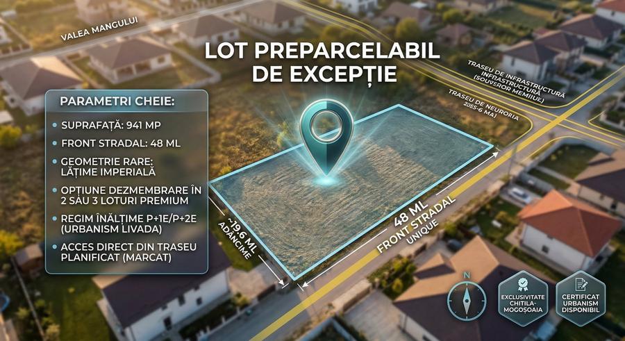 Teren Construcții intravilan de 941 mp, în Chitila