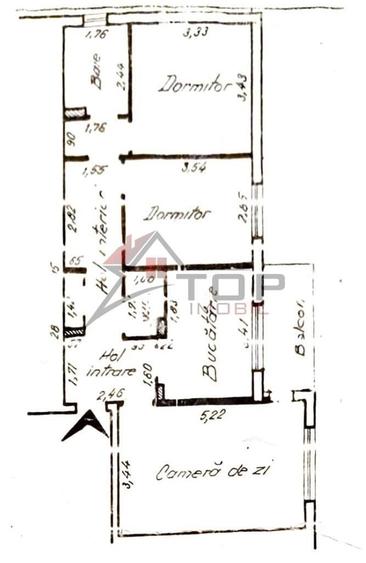 Apartament cu 3 camere decomandat în Frumoasa