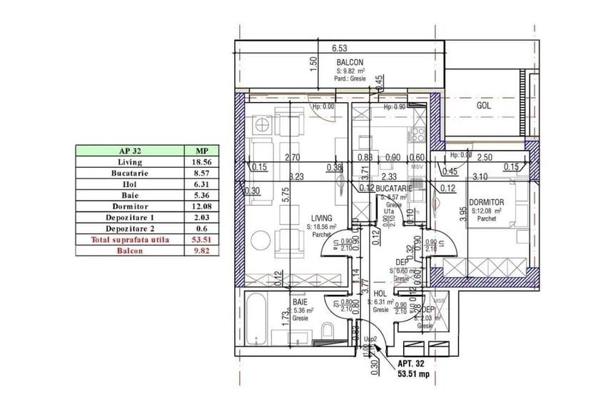 Apartament cu 2 camere decomandat în Bartolomeu