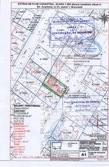 Teren Construcții intravilan de 200 mp, în Bucureștii Noi