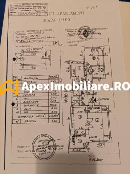 Apartament cu 3 camere semidecomandat în Universitate