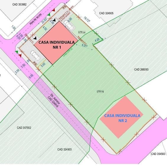 Teren Construcții intravilan de 1217 mp, în Borhanci