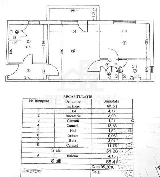 Apartament cu 2 camere la parter cu balcon - Brazda lui Novac 55mp - 1