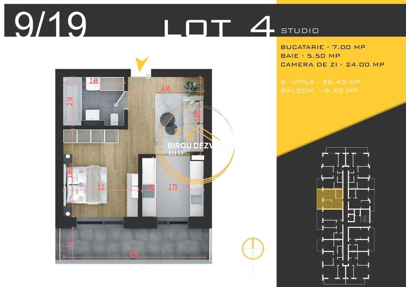 Apartament cu 2 camere în Theodor Pallady