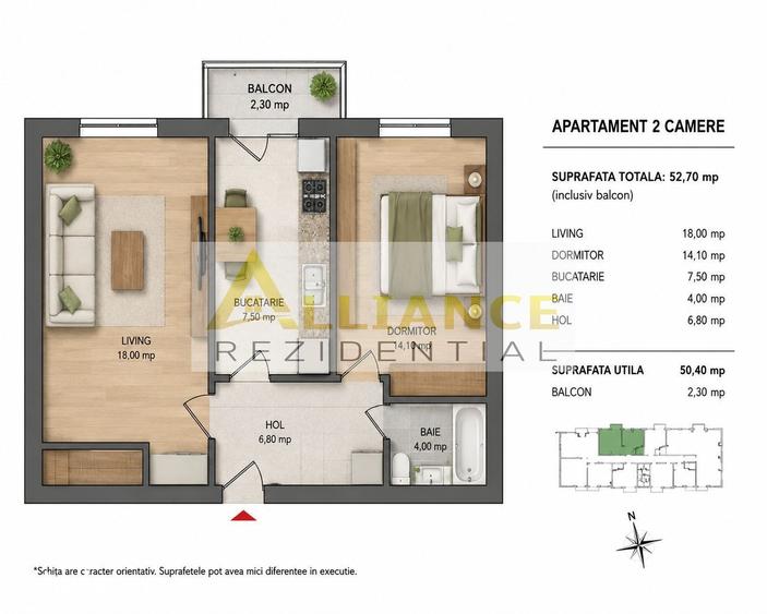 Apartament cu 2 camere în Cișmigiu