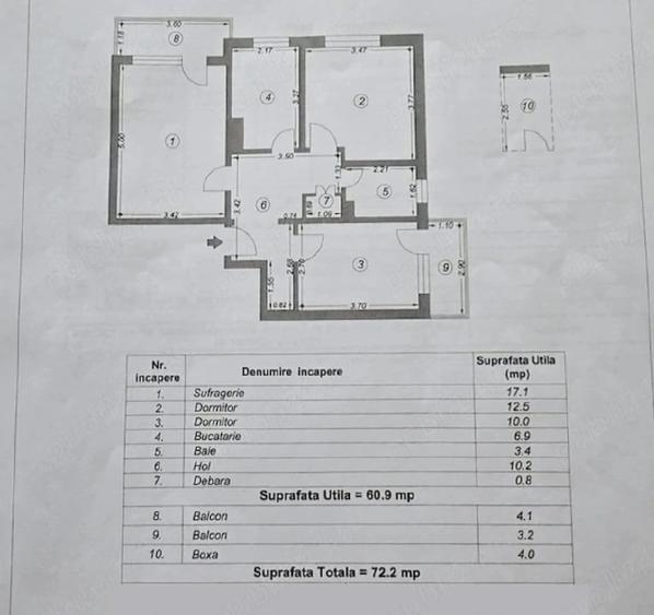 Apartament cu 3 camere decomandat în Tomis Nord
