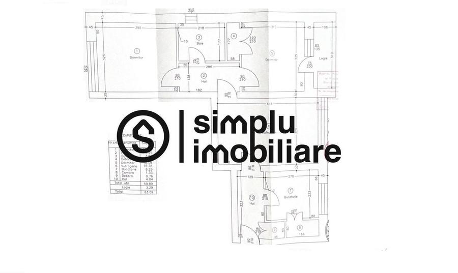 Apartament cu 3 camere semidecomandat în Rovine