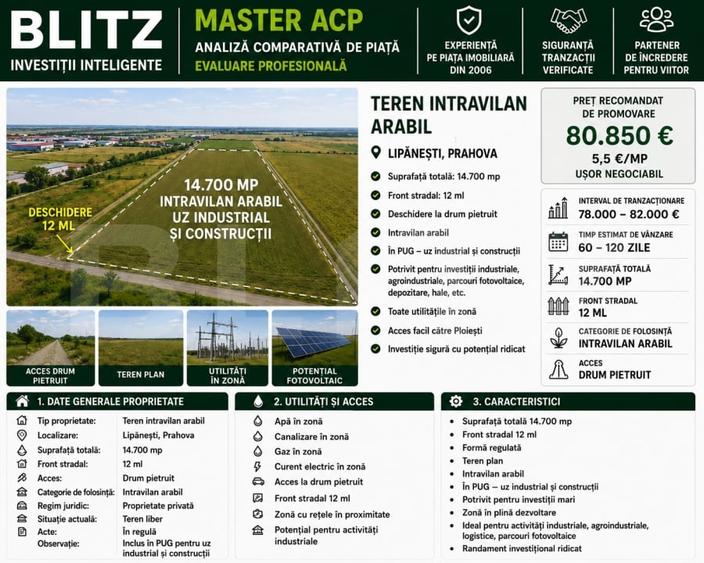 Teren agricol intravilan de 14700 mp, în Lipănești