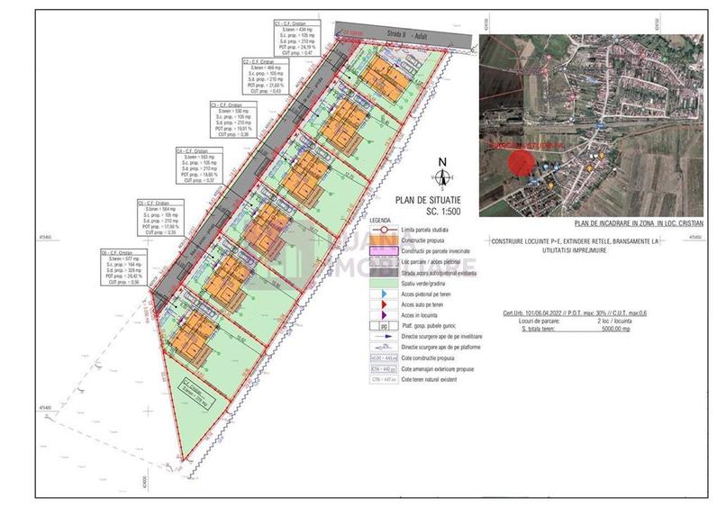 Teren Construcții intravilan de 552 mp, în Cristian