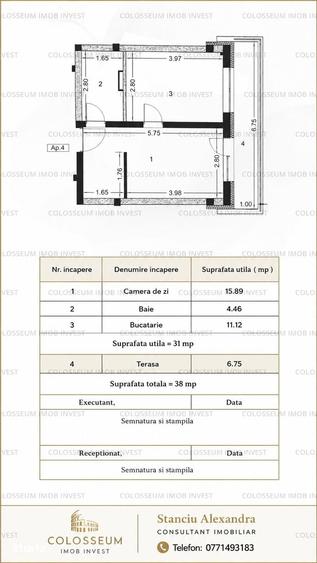 Garsonieră decomandată în Sânpetru