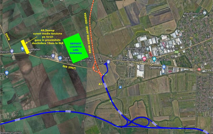 Teren Construcții extravilan de 44200 mp, în Vest