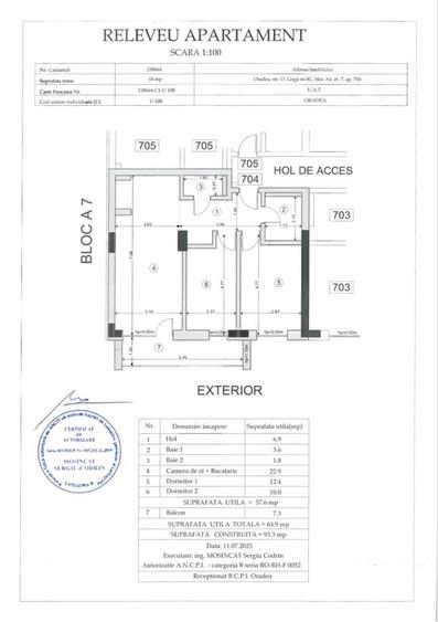 Apartament cu 3 camere decomandat în Nufărul