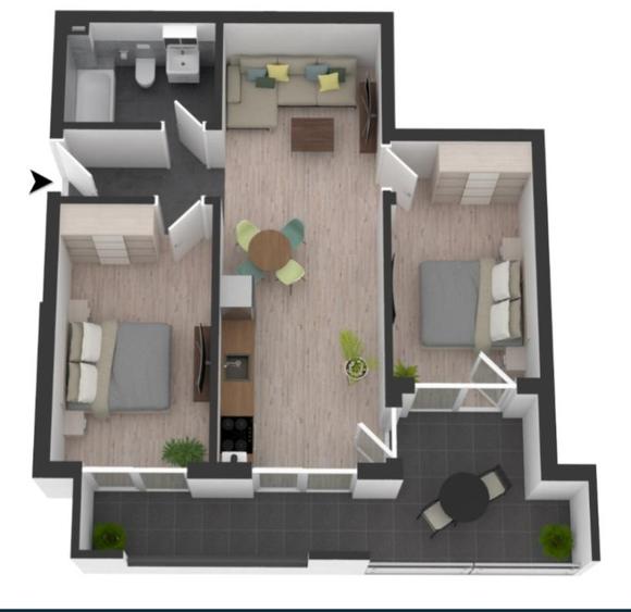 Apartament cu 3 camere decomandat în Apahida