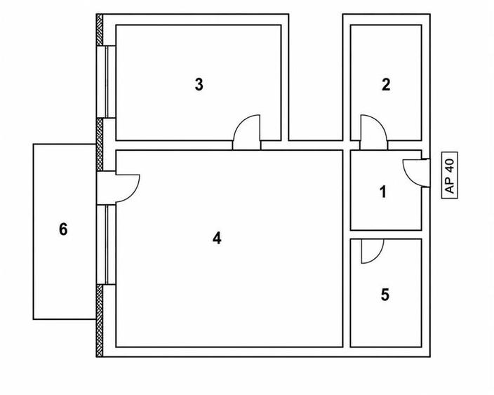 Apartament cu 2 camere decomandat, mobilat în Exterior Est