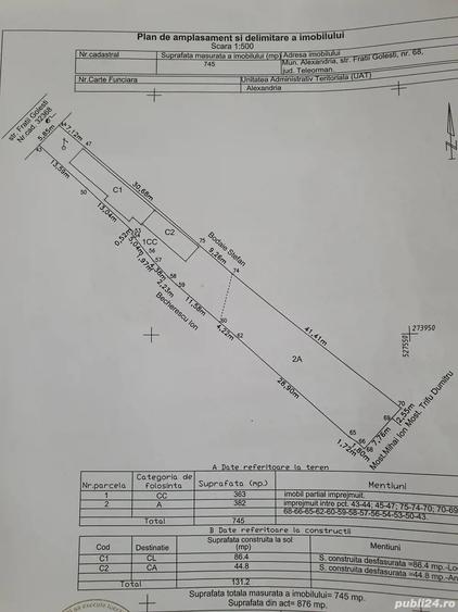 Casă cu 4 camere cu Teren 745 Mp în Central