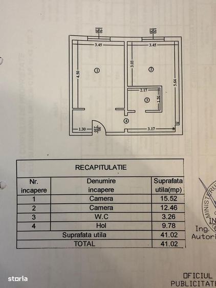 Apartament cu 2 camere în Central