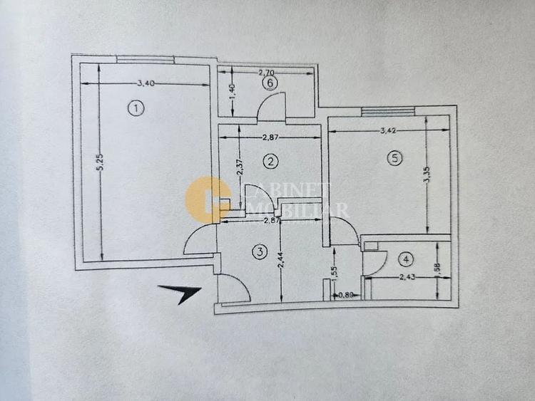 Apartament cu 2 camere decomandat, mobilat în Tomești