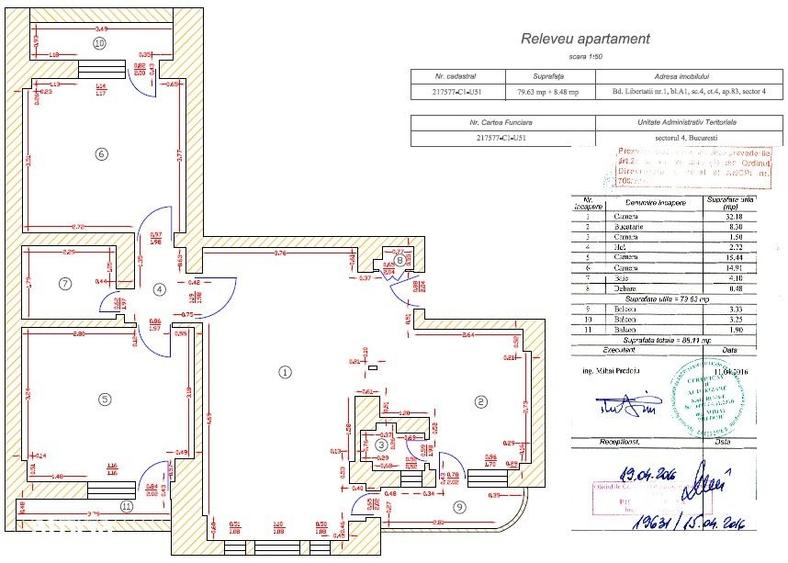 Apartament cu 3 camere în Coșbuc