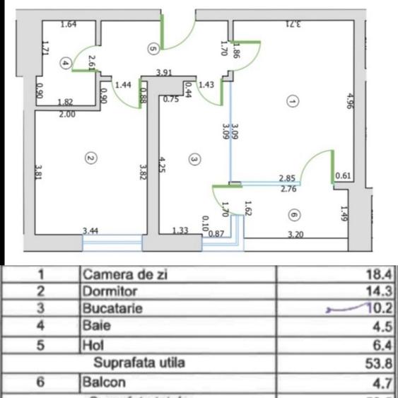 Apartament cu 2 camere decomandat în Vest