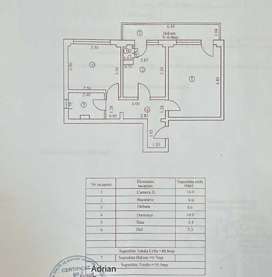 Apartament cu 2 camere decomandat în Plantelor