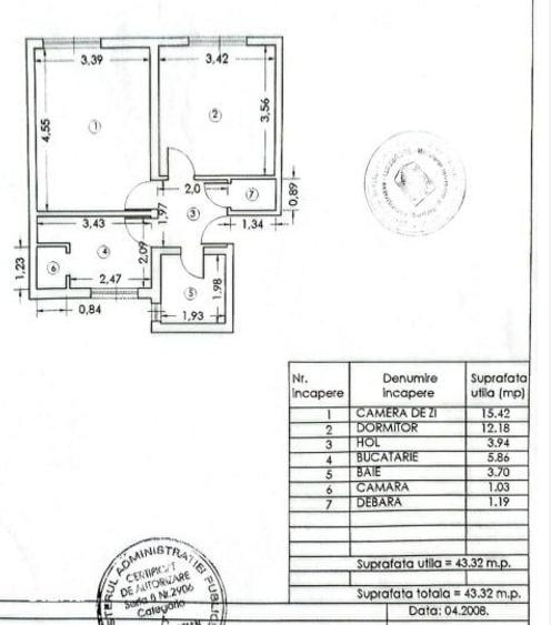Apartament cu 2 camere decomandat în Pieptănari