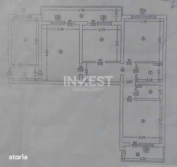 Apartament cu 4 camere semidecomandat, mobilat în Tătărași