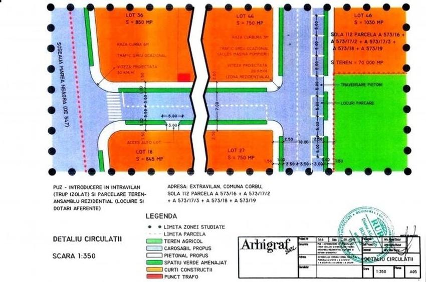 Teren de 850 mp, în Corbu