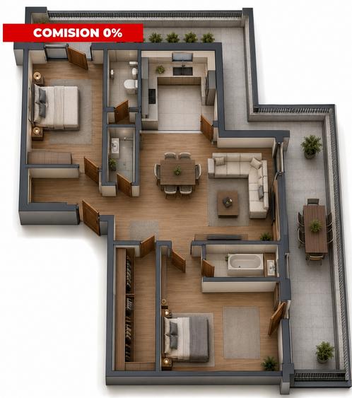 Comision 0% Penthouse Exclusiv | 114 mp Utili + Terasă 57 mp | Panorama Zorilor - 1