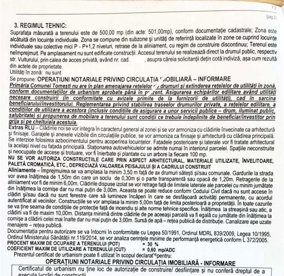 Teren agricol intravilan de 500 mp, în Tomești