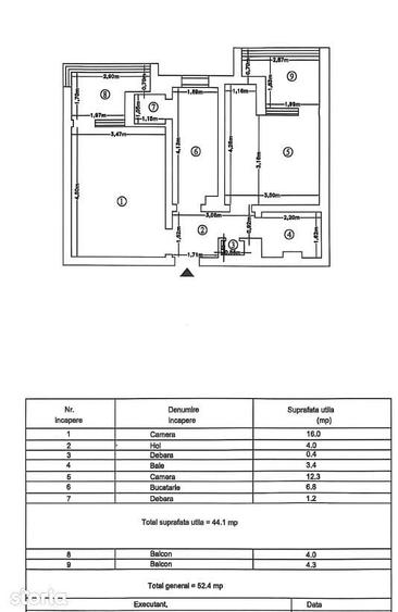 Apartament cu 2 camere decomandat în Nicolina