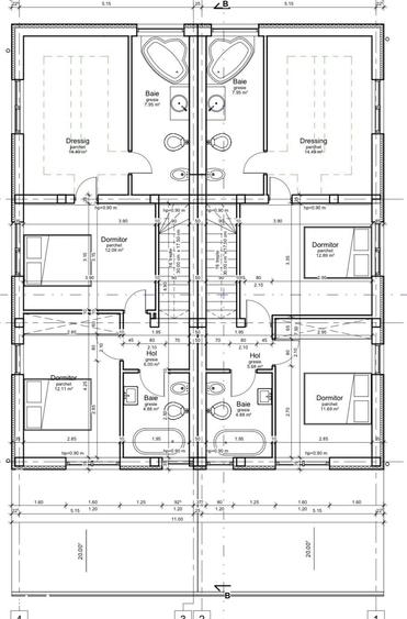 Duplex P+E 130 mp utili | 4 camere | 3 bai | Zid Dublu | Bazosu Nou - 9