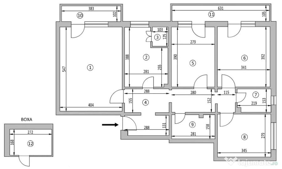 Apartament cu 4 camere decomandat în Central